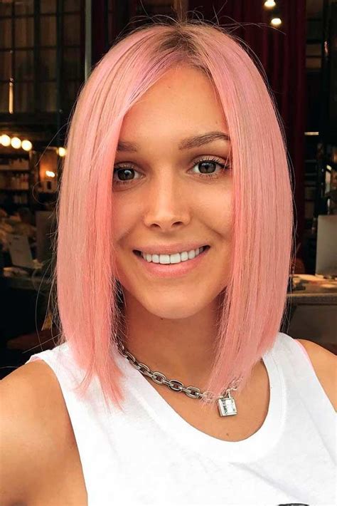 Amazing Ideas To Wear Peach Hair This Summer Long Bob Haircuts Lob Haircut Short Hair Cuts