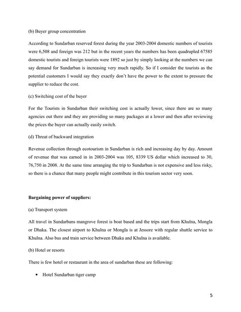 Report on Tourism of Bangladesh Sundarbans | PDF