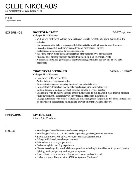 Movie Theater Resume Example Hot Sex Picture