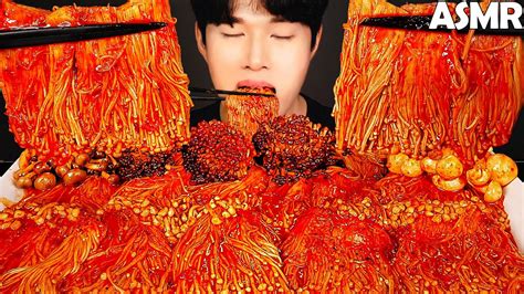 Cooking Asmr Spicy Enoki Mushrooms Mukbang Recipe No Talking