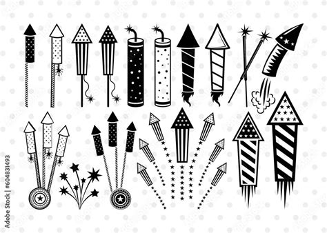 Fireworks Svg Cut Files Fireworks Silhouette Fireworks Rocket Svg