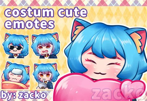 Create Custom Cute Anime Twitch Emotes Sub Badges By Zacko 20 Fiverr