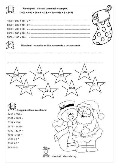 Schede Di Matematica Natalizie Per La Scuola Primaria Maestralu