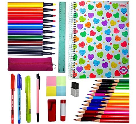 Material Escolar Barato Kit Volta As Aulas Papelaria Kawaii Frete Gr Tis