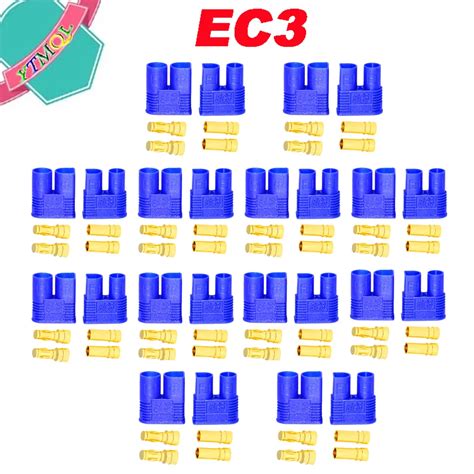 10 100PCS EC3 Male Female Bullet Connector Plug The Upgrade For RC FPV