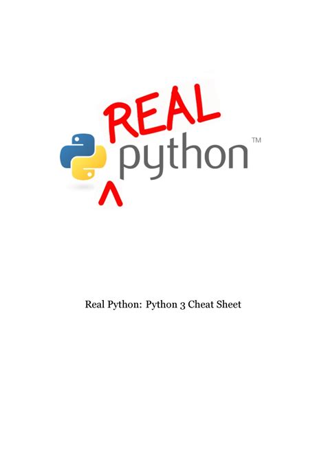 Python Cheat Sheet Real Python Python 3 Cheat Sheet Contents 1