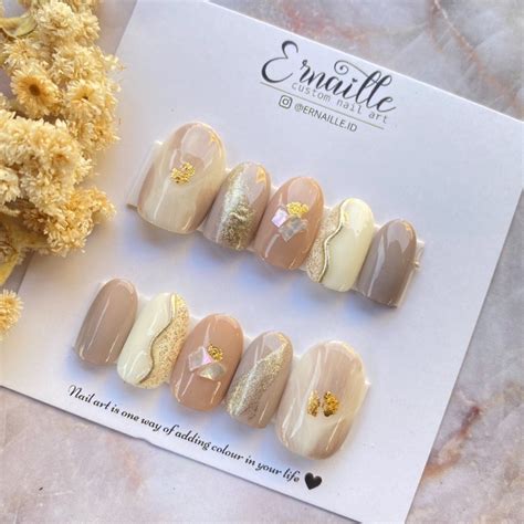 Jual Nail Art Nude Wedding Fake Nails Handmade Kuku Palsu Press On Nails Shopee Indonesia