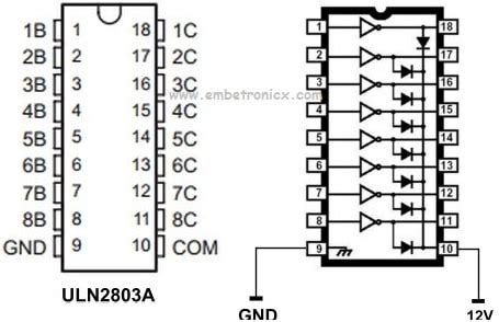 ULN2803 Relay Driver Working Operation ⋆ EmbeTronicX