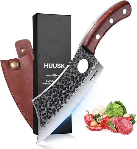 Huusk Japan Knives Viking Knife With Sheath Meat Cleaver Knife For