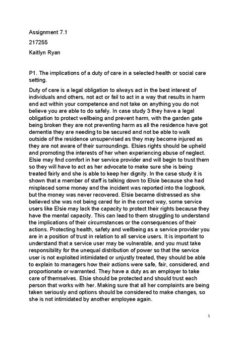 asignment 1 unit 7 - Assignment 7. 217255 Kaitlyn Ryan P1. The