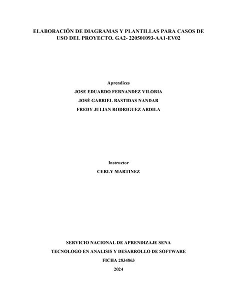 Elaboraci N De Diagramas Y Plantillas Para Casos De Uso Del Proyecto