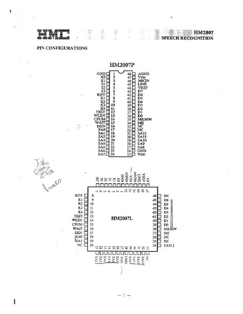 Hm2007 Datasheet221 Pages Etc1 Speech Recognition