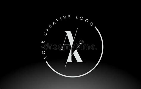 White AK Serif Letter Logo Design with Creative Intersected Cut Stock Vector - Illustration of ...