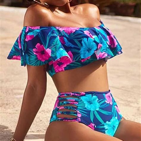 Aliexpress Buy TCBSG Sexy Bikini Women Swimsuit Ruffle Swimwear