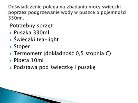 PPT Doświadczenie Moc świeczki typu tea light PowerPoint