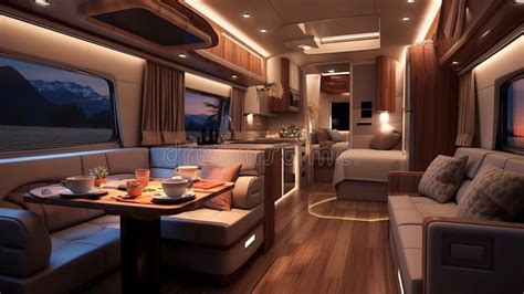 Luxury Interior Design of Modern Motorhome. Generative AI. Stock Illustration - Illustration of ...