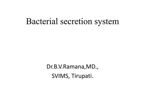 Bacterial Secretion Ppt