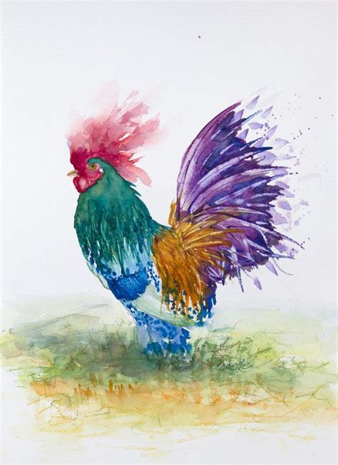 rooster art, rooster watercolor rooster print rooster painting chicken ...