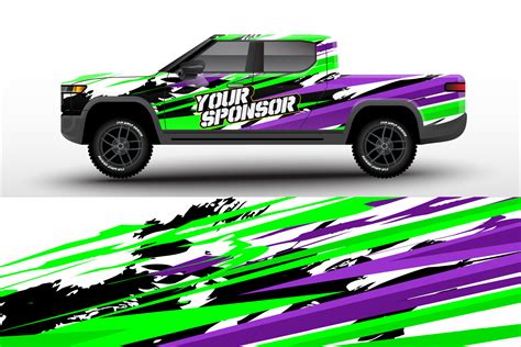 Pick up truck decal wrap design vector. Graphic modern abstract stripe ...