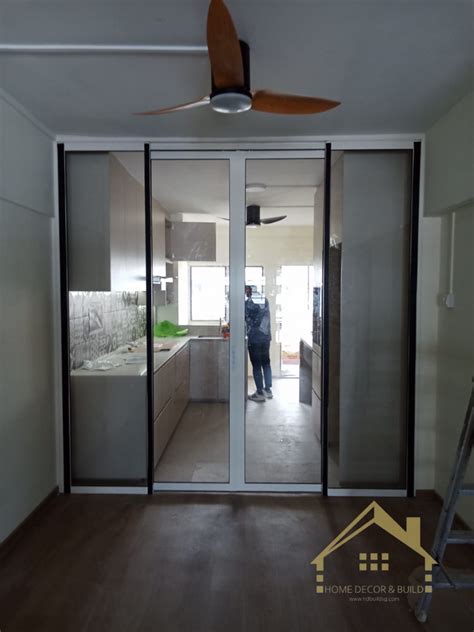 Walk In Wardrobe With Aluminium Framed Swing Sliding Glass Door Acrylic Partition Fixed Panels