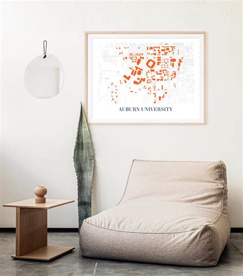 Auburn Campus Map Auburn University Map of Auburn Alabama - Etsy