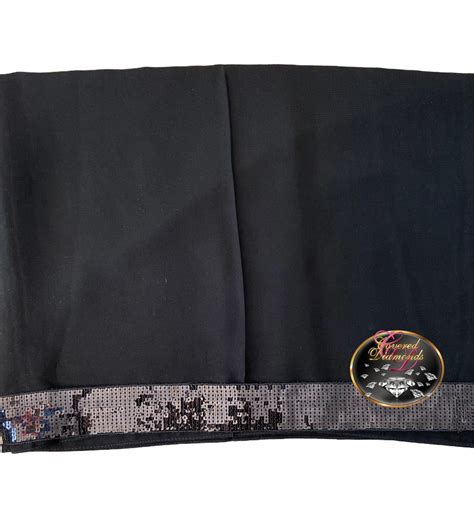 Black Sequins Trim Chiffon Shayla Hijab Scarf – Covered Diamonds Modest
