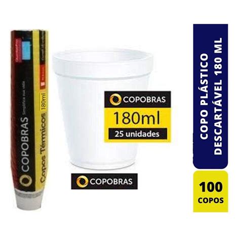 Kit Copo Térmico Isopor 180 Ml 4 Pct 25 Unidades Submarino