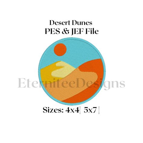 Desert Dunes Machine Embroidery Patch Design Embroidered Patches