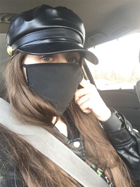 Going To Mall Cosplay Bandana Girl Mask Girl Leather Outfit