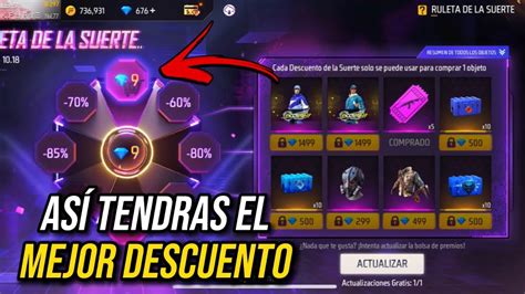 CÓMO SACAR EL DESCUENTO DE 9 DIAMANTES EN LA RULETA DE LA SUERTE FREE