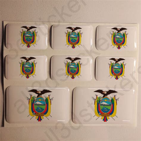 Pegatinas Ecuador Escudo De Armas Relieve 3D Adhesivos Resina