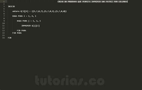 Arreglos Pseudocodigo Matriz Por Columnas Tutorias Co