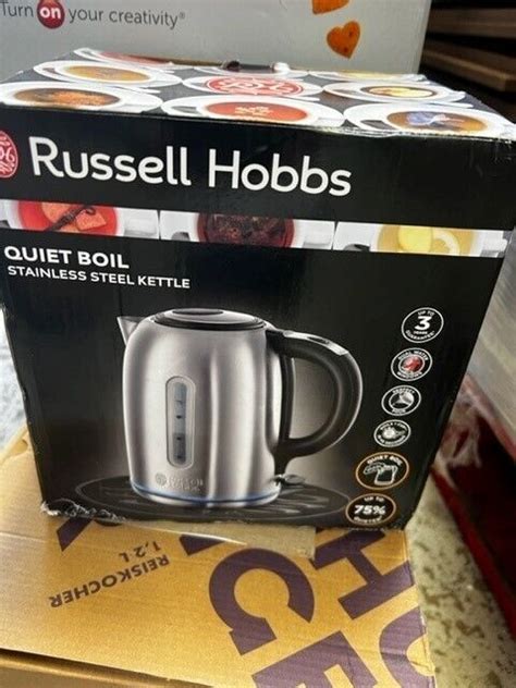 Russell Hobbs Stainless Steel Quiet Boil Kettle L Kw Rapid Boil