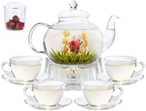 Amazon Motanber Glass Teapot With Cups Set Stovetop Safe Tea