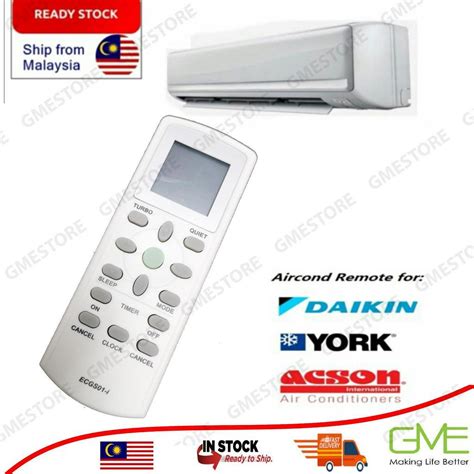 Ready Stock Daikin York Universal Aircond Air Cond Remote Control