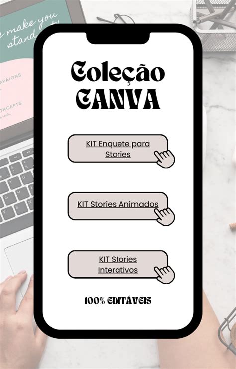 Kit Pack Canva Stories Completo Enquetes Stories Animados