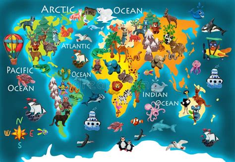 Mapa Colorido Das Crian As D Do Plasticine Dos Animais Do Mundo