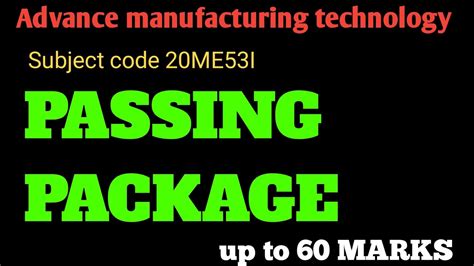 Advance Manufacturing Technology Me I Passing Package Diploma