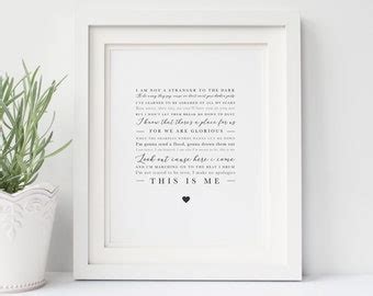 The Greatest Showman This Is Me Song Lyric Print Etsy