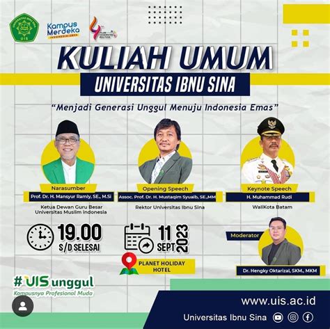 KULIAH UMUM UNIVERSITAS IBNU SINA DENGAN TEMA Menjadi Generasi Unggul