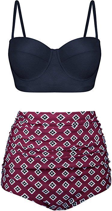 Angerella Women Vintage Polka Dot High Waisted Bathing Suits Bikini Set