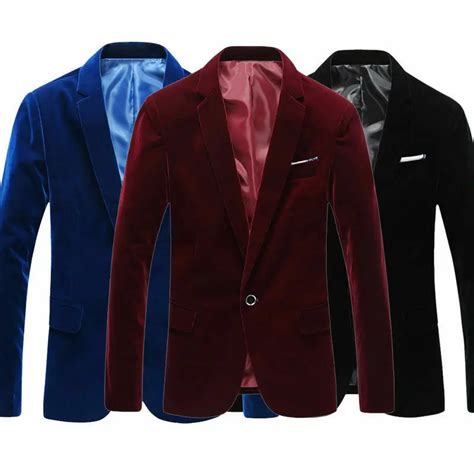 Blazer De Veludo Casual Slim Fit Masculino Jaqueta Formal Terno