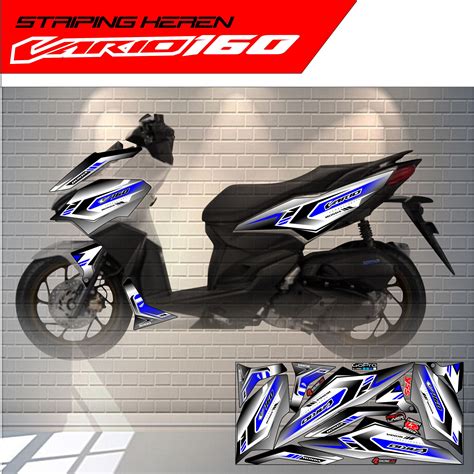 STRIPING STIKER HONDA VARIO 160 VARIASI RACING BIKIN KEREN MOTOR ANDA