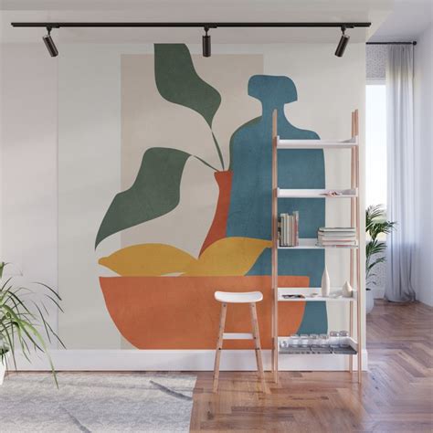 Minimalist Still Life Art Wall Mural by ThingDesign | Society6