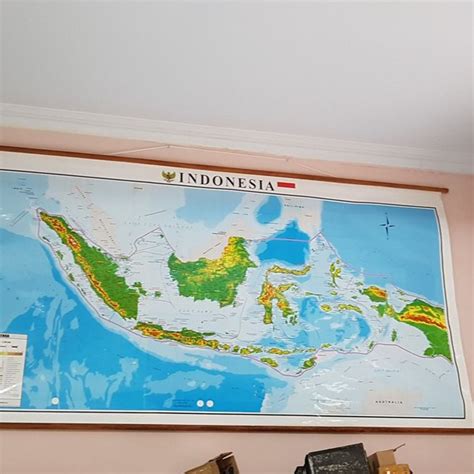 Jual Peta Indonesia Bingkai Ukuran Besar Jumbo Cm X Cm Di Lapak