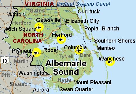 Fishing Maps showing the Albemarle Sound | Fishing maps, Albemarle ...