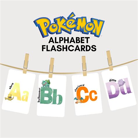 Pokemon Learn ABC Cards Printable Pokemon Homeschool Printables