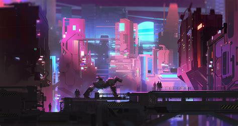 Cyberpunk Wallpaper Purple Pink Light Violet Stage 1001390