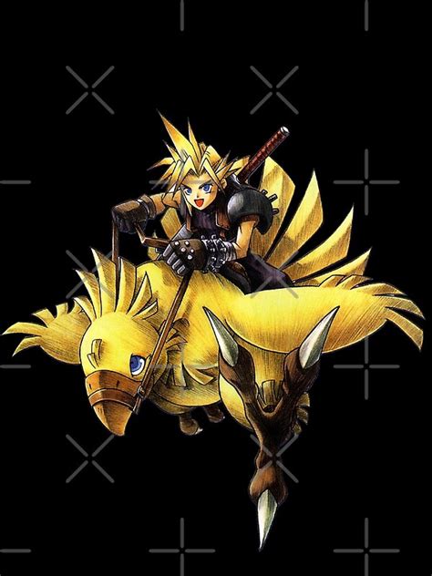 Cloud Riding Chocobo By Happy The Red Redbubble