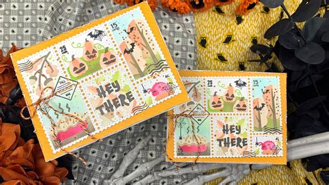 Waffle Flower Fall Postal Collage Cards Amyr Halloween Card